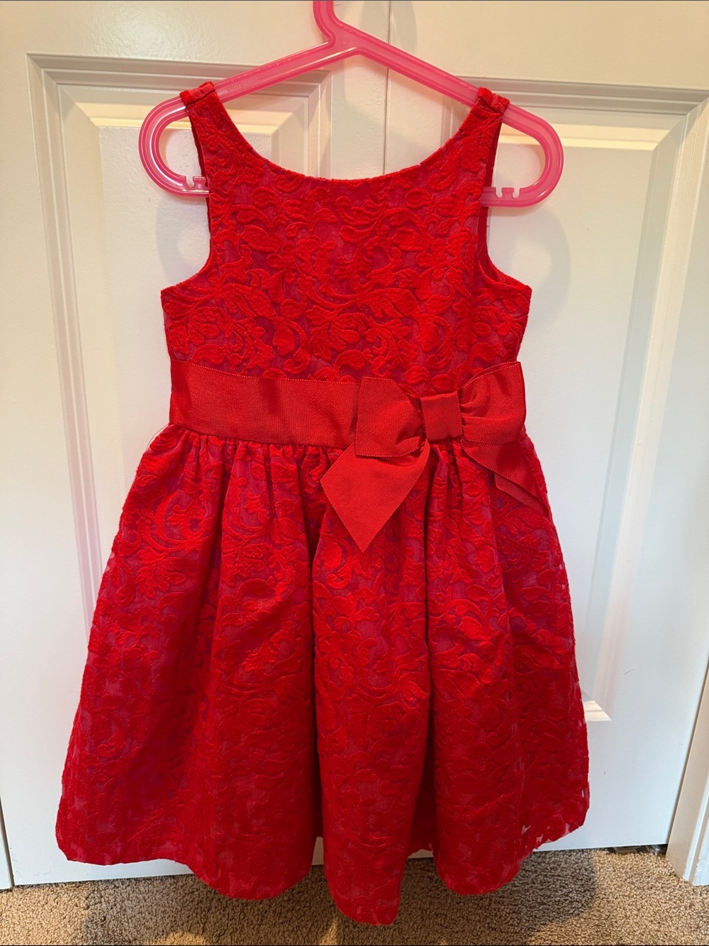 Janie and Jack Red Lace Sash Bow Holiday Dress